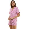 Derek Heart Collared Pajama Top with Pocket and Shorts Pajama Set, 2 Pieces (Juniors & Women) - 2 of 4