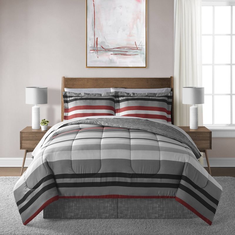 Xavier Stripe Bed in a Bag Comforter Set - Lanwood Home, 2 of 9