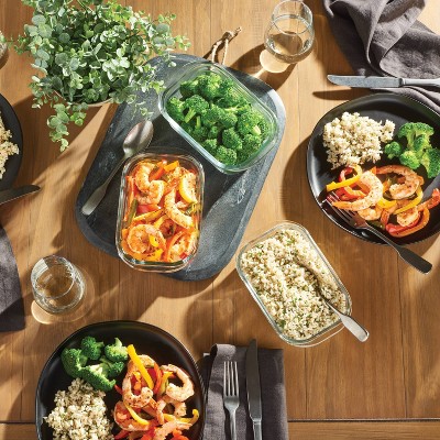 Rubbermaid 6pc (set of 3) Brilliance Glass Food Storage Containers: Glass Meal Prep & Lunch Containers with Lids - Thumbnail 4