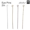 John Bead Must Have Findings Metal Silver 22ga 2" Eye Pins for Jewelry Making Findings, 72 Pieces - 4 of 4