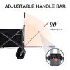 DOMETOUR Utility Wagon Portable Beach Trolley Cart Camping Foldable With Big Wheels Folding Wagon For Outdoor Garden Park - 3 of 4
