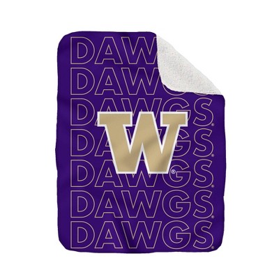 NCAA Washington Huskies Collegiate Echo Wordmark Plush Throw Blanket