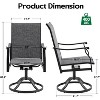 Set of 2 360° Swivel Outdoor Dining Chairs - Textilene Fabric Metal Armchairs for All-Weather Use, Ergonomic Design Ideal - 4 of 4