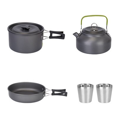 FURNIinspire Outdoor Grills, Griddles and Smokers Premium Camp Chef Set, Gourmet Outdoor Cookware for Small Groups BBQ Time, Black, 7.48"*7.48"*5.12"