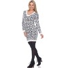 Women's Angora Leopard Print Sweater Dress - White Mark - 3 of 4