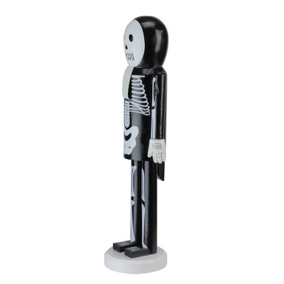 Northlight Skeleton Wooden Halloween Nutcracker - 14" - Black and White