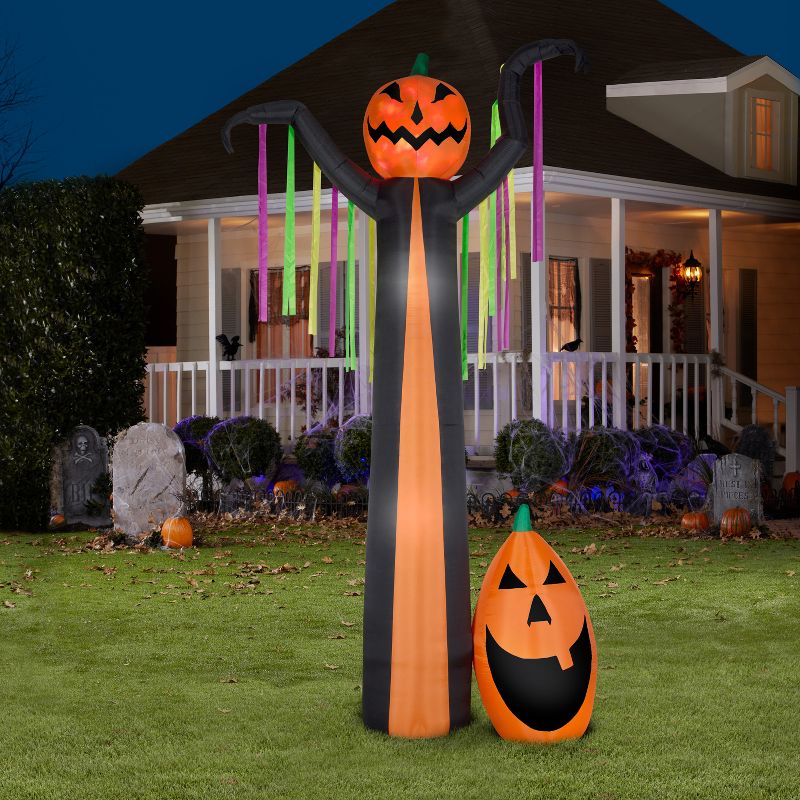 Gemmy Projection Airblown Inflatable Fire and Ice Frightening Pumpkin Giant Scene (RRY), 12 ft Tall, 2 of 4