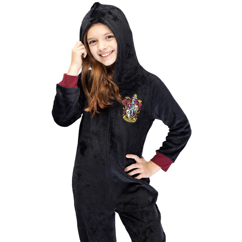 Harry Potter Unisex Kids Hooded Pajama Union Suit, 4 of 8