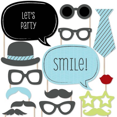 Big Dot of Happiness Dashing Little Man Mustache Party - Photo Booth Props Kit - 20 Count