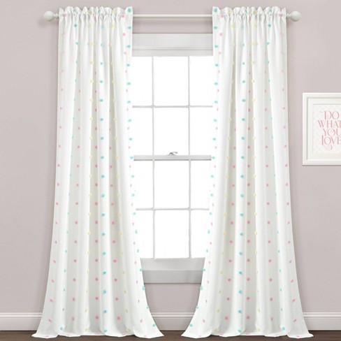 84 Blackout Tassel Kids' Curtain Panel White/black - Pillowfort™ : Target