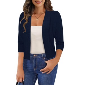 Clearlove Women's 3/4 Sleeve Cropped Cardigan Sweaters Open Front Bolero Short Shrugs - 1 of 1