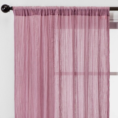 Photo 1 of 1pc 42&#34;x84&#34; Sheer Crushed Window Curtain Panel Pink - Opalhouse&#8482;