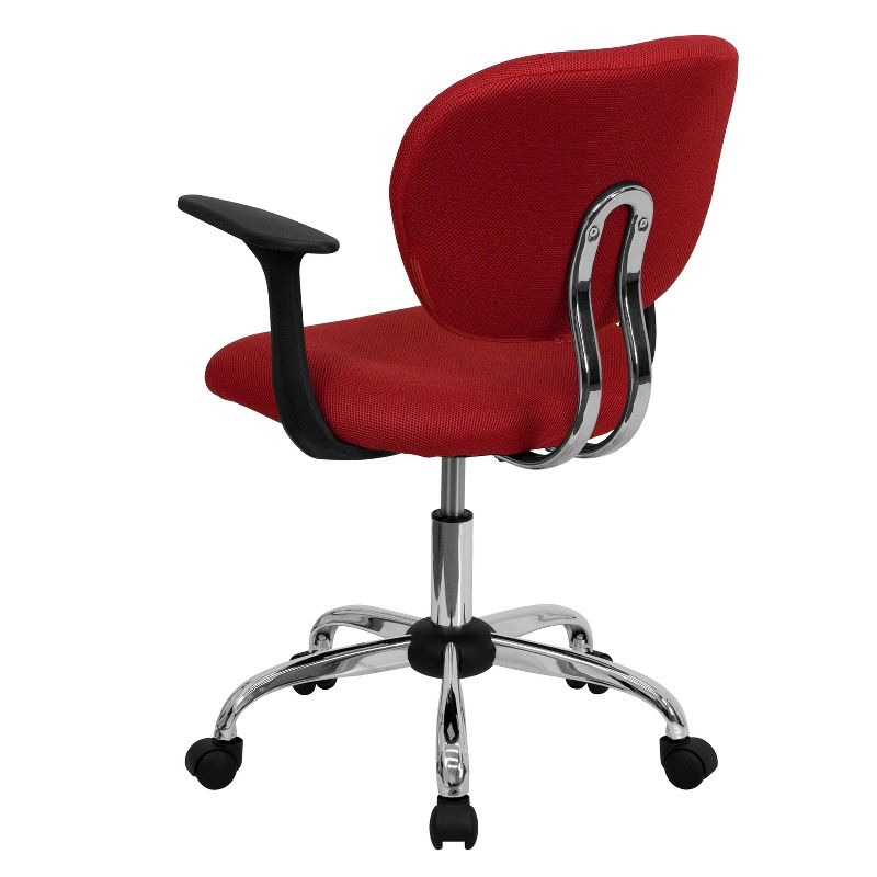 Emma and Oliver Mid-Back Mesh Padded Swivel Task Office Chair with Chrome Base and Arms, 3 of 6
