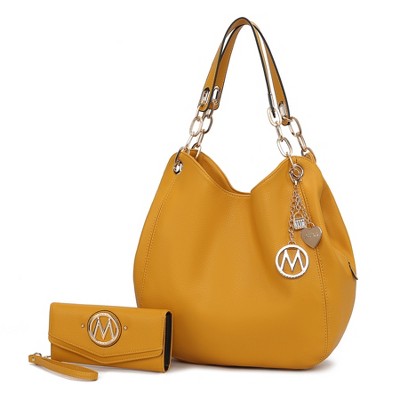 MKF Collection Ashley Vegan Leather Women’s Hobo Shoulder Bag with Wristlet Wallet by Mia K