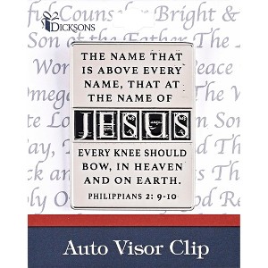 Dicksons AVC-178 Name Above Every Name Brushed Silver Tone 4 x 2 Inch Zinc Alloy Automotive Visor Clip Accessory - 1 of 2