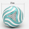 Slickblue Women’s Polished Blue and White Stripe Stainless Steel Ring with Clear Synthetic Crystal, Size 5-10 - 2 of 4