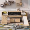 NicBex Twin Size Bunk Bed Loft Bed Pine Frame Bed Frame with 2 Storage Boxes, 3 Blackboard, Guardrails, Slide and Climbing Frame - 2 of 4