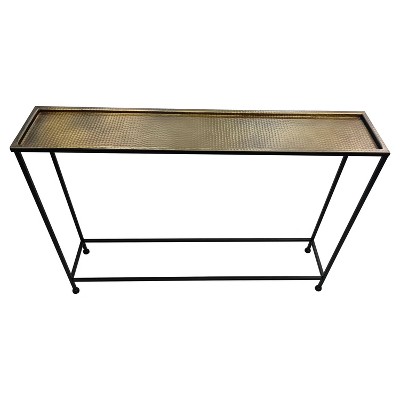 Aurelia 48-Inch Bronze Tray Top Console Table with Storage