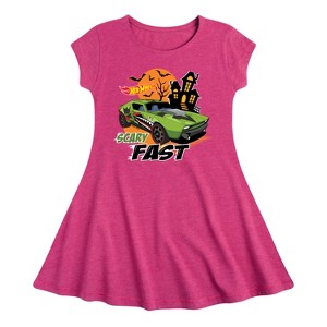 Girls' - Hot Wheels - Scary Fast Fit & Flair Cap Sleeve Dress - 1 of 2