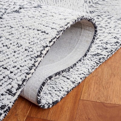 Ivory Round Tufted Handmade Wool Area Rug