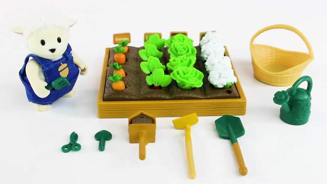 Li&#39;l Woodzeez Miniature Playset with Animal Figurine 31pc - Garden Set, 2 of 6, play video