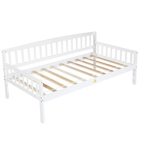 DOMETOUR Twin-size Pine Wood Daybed with two Storage Drawers, Sofa Bed with Bed Platform of 10 Support Slats,White - 1 of 4