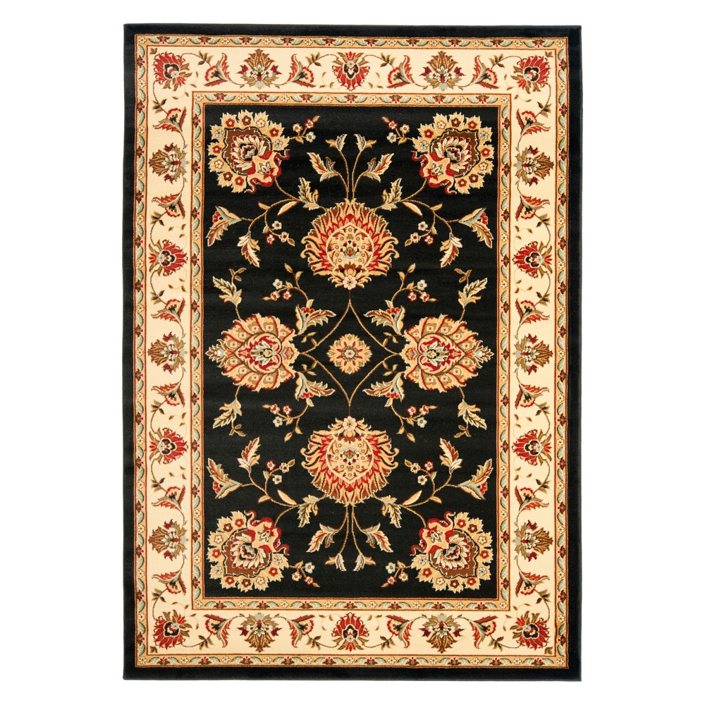 5'3inx7'6in Susana Floral Loomed Rug Black/Ivory - Safavieh