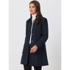Allegra K Women's Collar Long Sleeve Single Breasted Winter Long Coat - 3 of 4