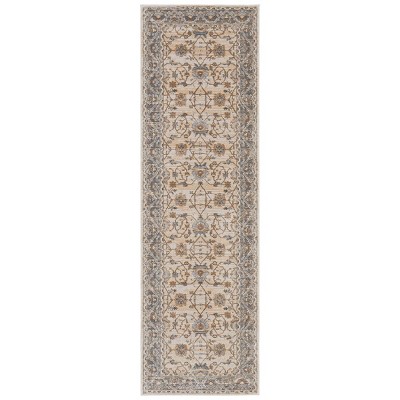 Celene Traditional Bordered Tan/Ivory/Gray Area Rug