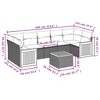 vidaXL Patio Sofa Set with Cushions Outdoor Furniture 8 Piece Poly Rattan - Black and Cream - 3 of 4