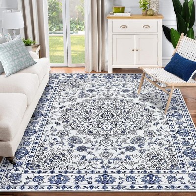 Garvee Traditional Area Rug -Ultra Thin Soft Washable Rug, Non Slip Carpet