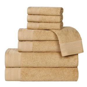 Honeycomb Waffle Border Cotton Medium Weight Towel Set by Blue Nile Mills - 1 of 4