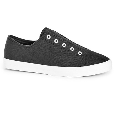 Ladies laceless canvas on sale shoes