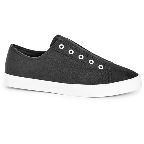 Women's Wide Fit Laceless Trainer - Black | Evans : Target