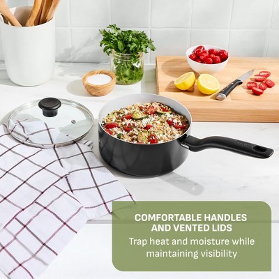 T-Fal Simply Cook 20pc Ceramic Nonstick Cookware Set Black