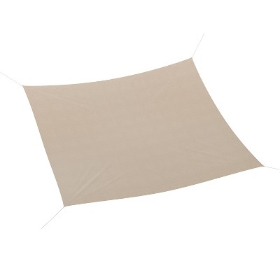 Merrick Lane 20 FT Rectangle Sun Sail with Nylon Anchor Ropes in Sand