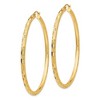 Black Bow Jewelry 3mm x 60mm 14k Yellow Gold Textured Round Hoop Earrings - 2 of 4