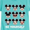 Girls' - Disney - Mickey Mouse Emojis Be Yourself Fitted Short Sleeve Graphic T-Shirt - 2 of 4