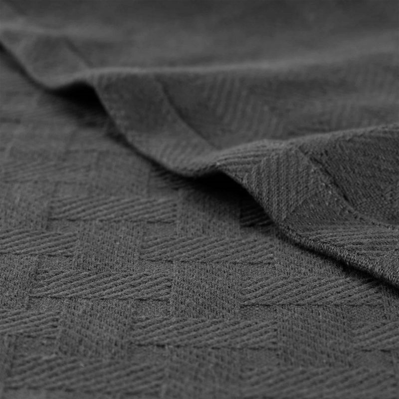 Basketweave Cotton Blanket by Blue Nile Mills, 3 of 10
