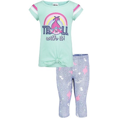 TROLLS Poppy Toddler Girls Knotted Capri Graphic T-Shirt & Leggings Set 