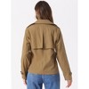 Allegra K Women's Casual Notched Lapel Double Breasted Outerwear Short Jacket - 3 of 4