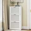VECELO 3-Shelf Shoe Cabinet Storage for Entryway with 3 Flip Drawers Slim Hidden Free Standing Organizer, White - 3 of 4