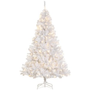 NAYSAYE 6ft Artificial Pencil Christmas Tree Slim Douglas Fir with 390 Realistic Branch Tips for Holiday Decor, White, 40.3"*40.3"*70.8" - 1 of 4
