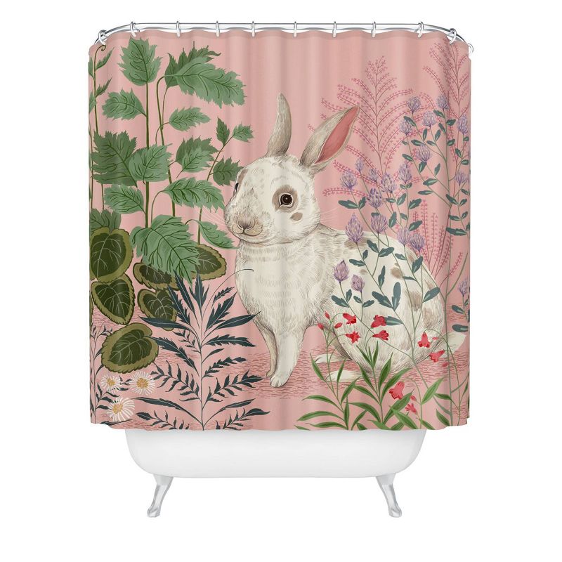 Deny Designs Pimlada Phuapradit Backyard Bunny Shower Curtain, 1 of 4
