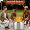 Smokeless Fire Pit, Portable Outdoor Firepit, Stainless Metal Steel Wood Burning Fireplaces with Removable Ash Pan and Poker - 4 of 4