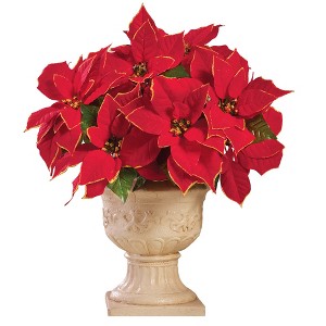 Collections Etc Glitter Poinsettia Bushes - Set of 3 11 X 9 X 20.25 - 1 of 2