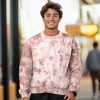 Dalix Ghost Embroidered Washed Crewneck Sweatshirt Long Sleeve Fleece Cotton Mens - 3 of 4