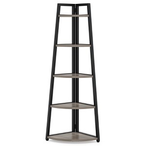 Lirago 5-Tier Corner Ladder Shelf-Compact Storage for Living Room Office or Balcony Gray - 1 of 4