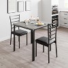GOCAPTAIN 3-Piece Small Dining Table Set Kitchen Table and 2 Upholstered Chairs, Dining Table Set with Metal Legs for Kitchen, Dining Room, Apartment - 4 of 4