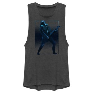 Juniors Womens Stranger Things Eddie Munson and His Guitar Festival Muscle Tee - 1 of 4